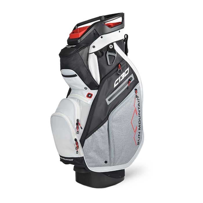 Sun Mountain 2021 C-130 Cart Bag - Black / Charcoal / White / Red