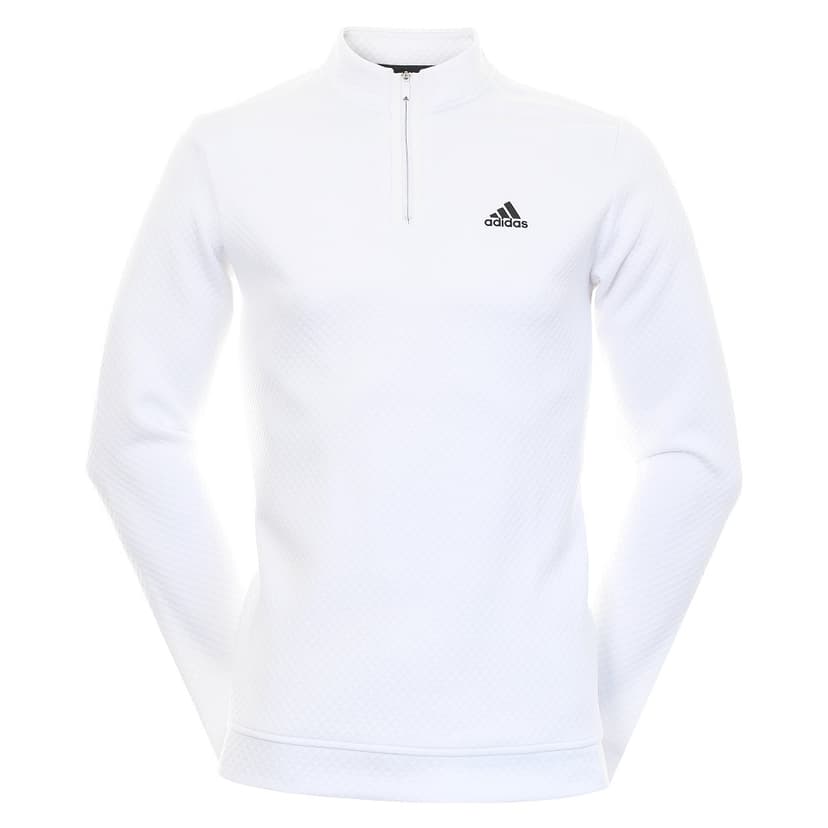 NEW Mens Adidas DWR 1/4 Zip Golf Pullover White Large