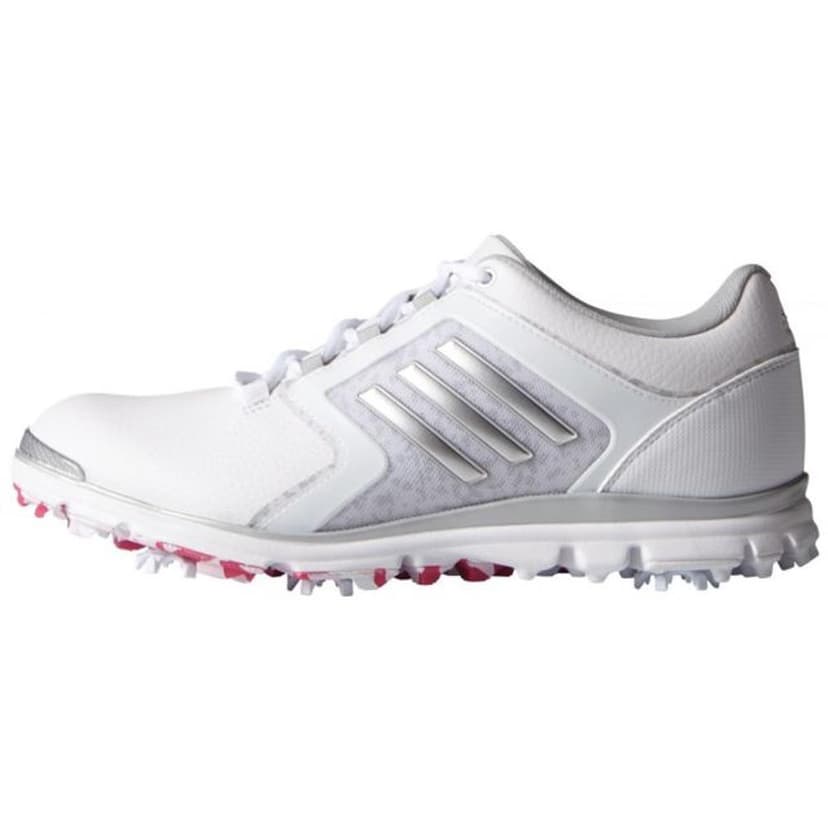 Adidas Womens Adistar Tour Golf Shoes White/Silver/Raspberry Size 7 M