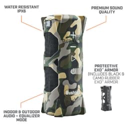 Bushnell Outdoorsman Bluetooth Speaker Black + Camo Skin w/Magnet & Strap