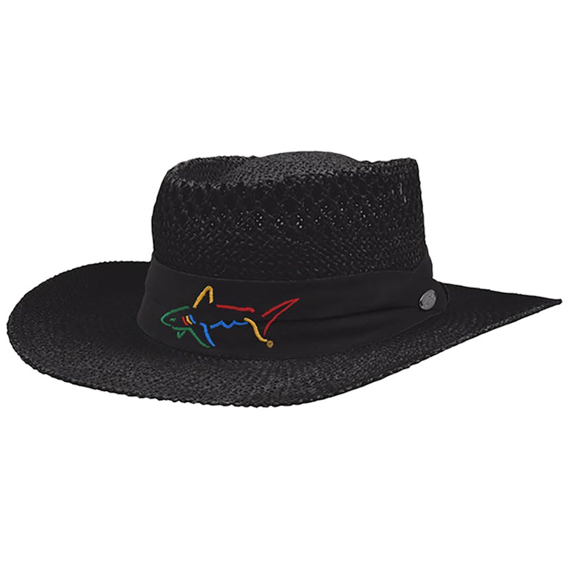 Greg Norman Signature Straw Hat - Black | MULLIE Golf