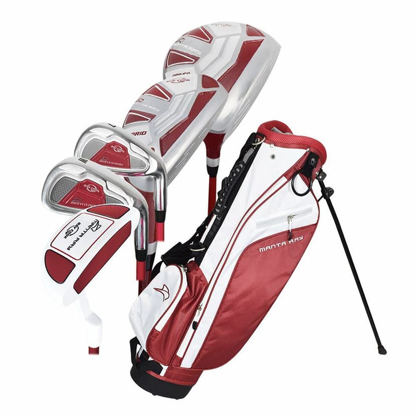 Left Handed Ray Cook Manta Ray Junior 8 Piece Golf Set, Ages 9-12 (Maroon)