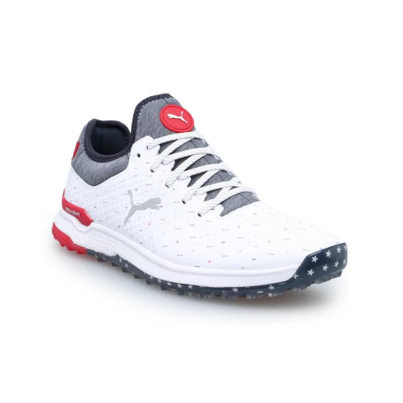 NEW Mens Puma LE Ignite Articulate Love H8 Golf Shoes White/Ski Patrol Sz 8 M