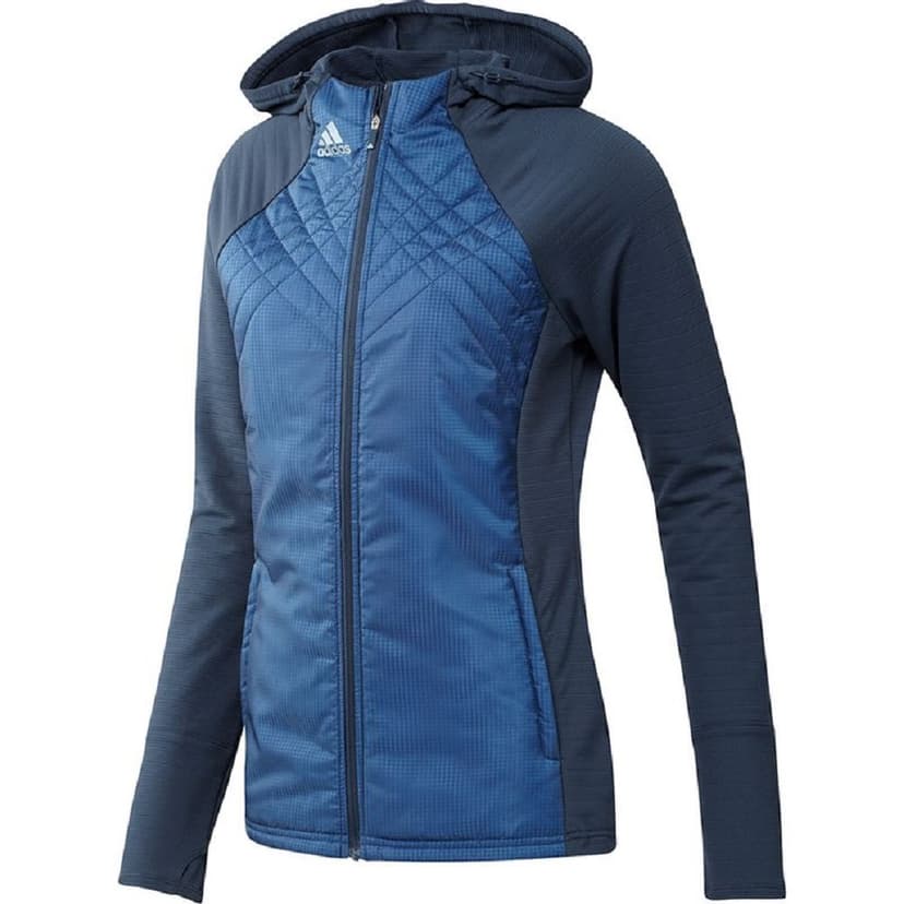 NEW Womens Adidas Hybrid Quilted Full-Zip Jacket Crew Navy Large