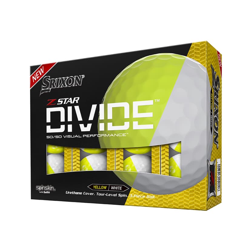 Srixon Z-Star Divide Golf Balls - White / Yellow 1 Dozen