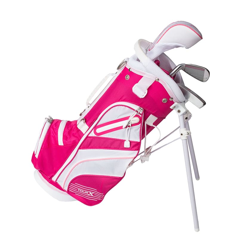 Merchants of Golf Tour X Pink 3pc Jr Girls Golf Set w/ Wood, Iron, Putter & Bag