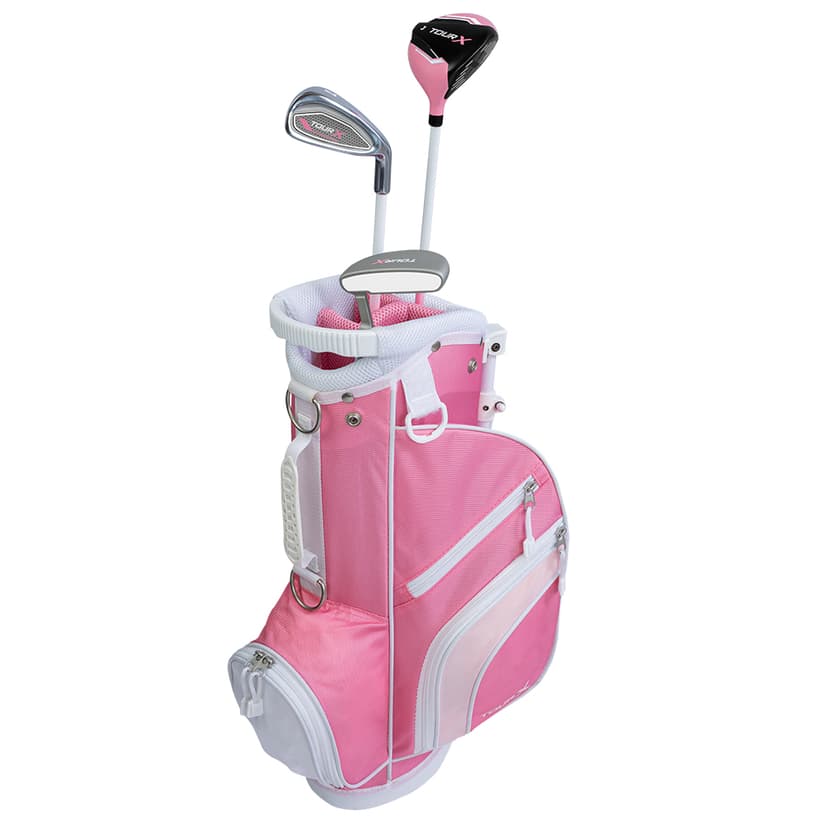 Merchants of Golf Tour X 2024 Pink 3pc Jr Girls Golf Set w/ Wood, Iron, Putter & Bag