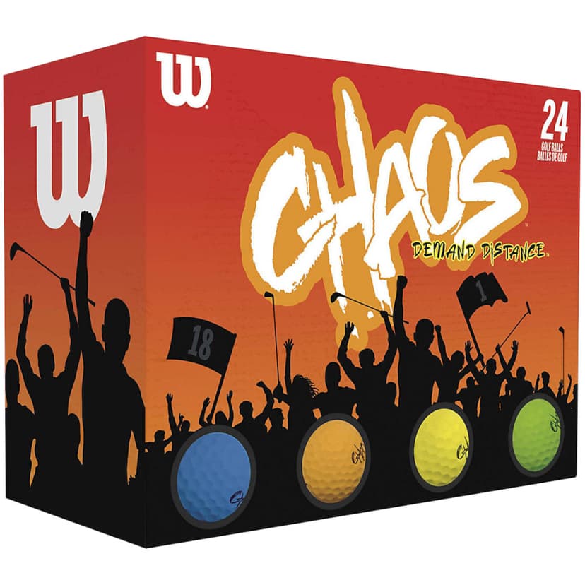 2 Dozen NEW Wilson CHAOS Golf Balls (1) 24 Pack Multi Color